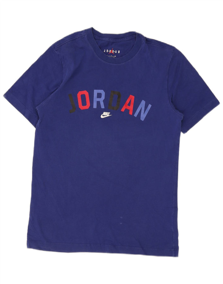 Męski T-shirt z grafiką Nike, mały, niebieski, bawełniany