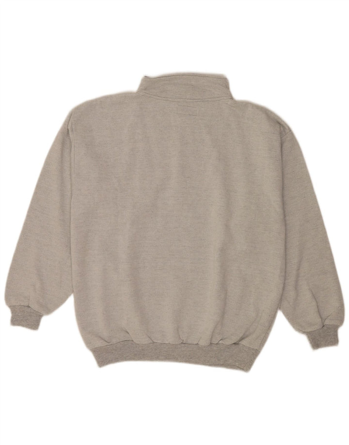 Męska bluza z dekoltem w stylu vintage, sweter XL, szara, bawełniana, retro