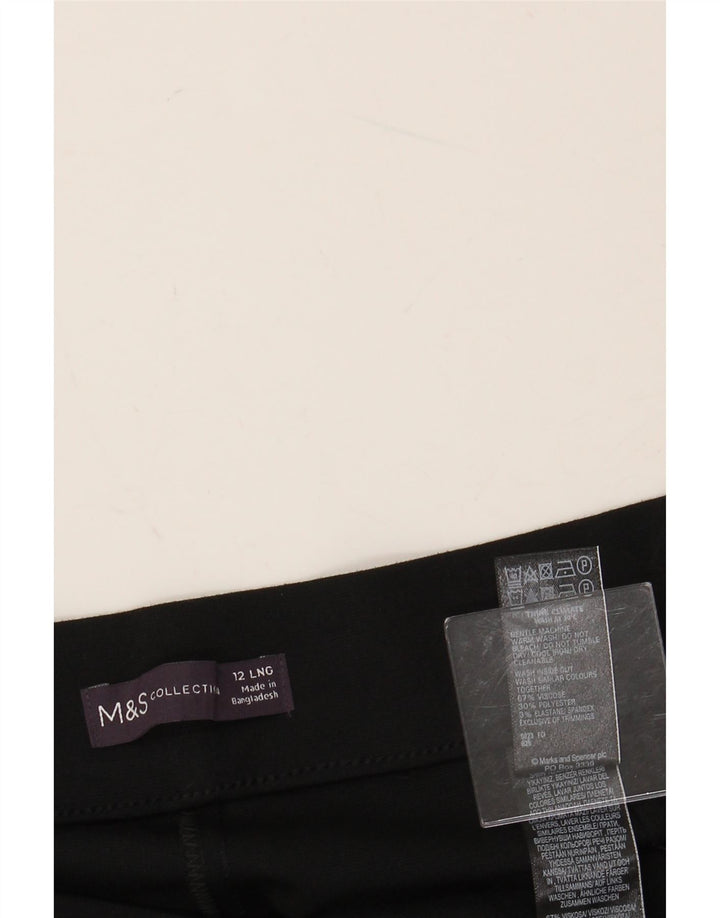 Proste spodnie damskie MARKS & SPENCER UK 12 Medium W30 L30 Czarne