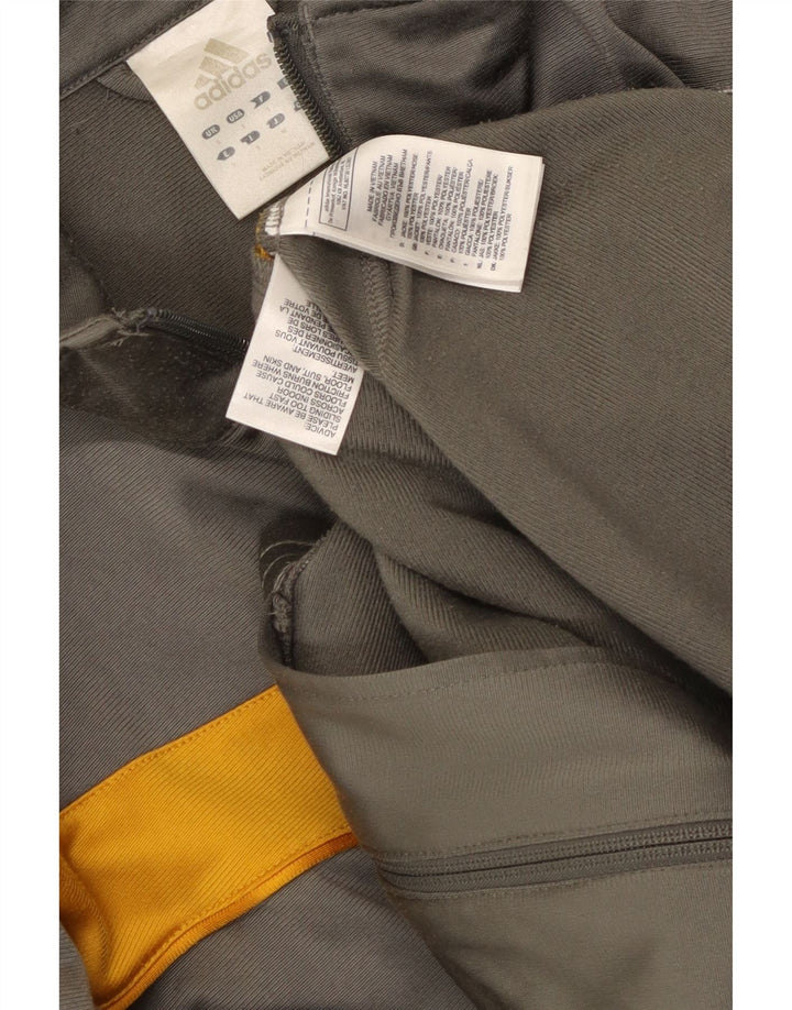 Adidas Męska bluza dresowa, mała, szara, z blokami kolorów, poliester