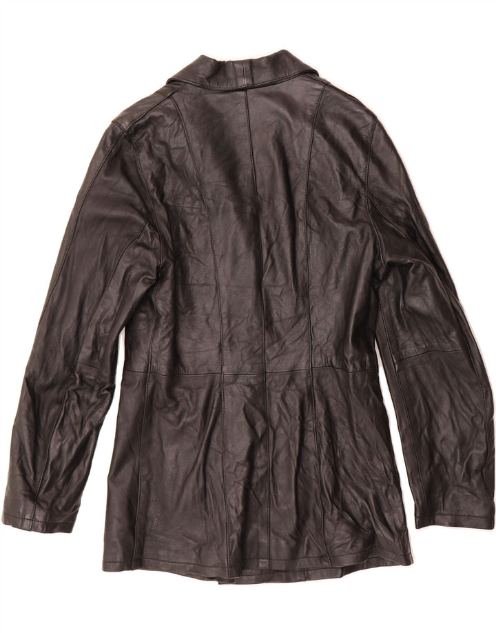 VINTAGE Womens Leather Jacket IT 42 Medium Black Leather Vintage Vintage and Second-Hand Vintage from Messina Hembry 