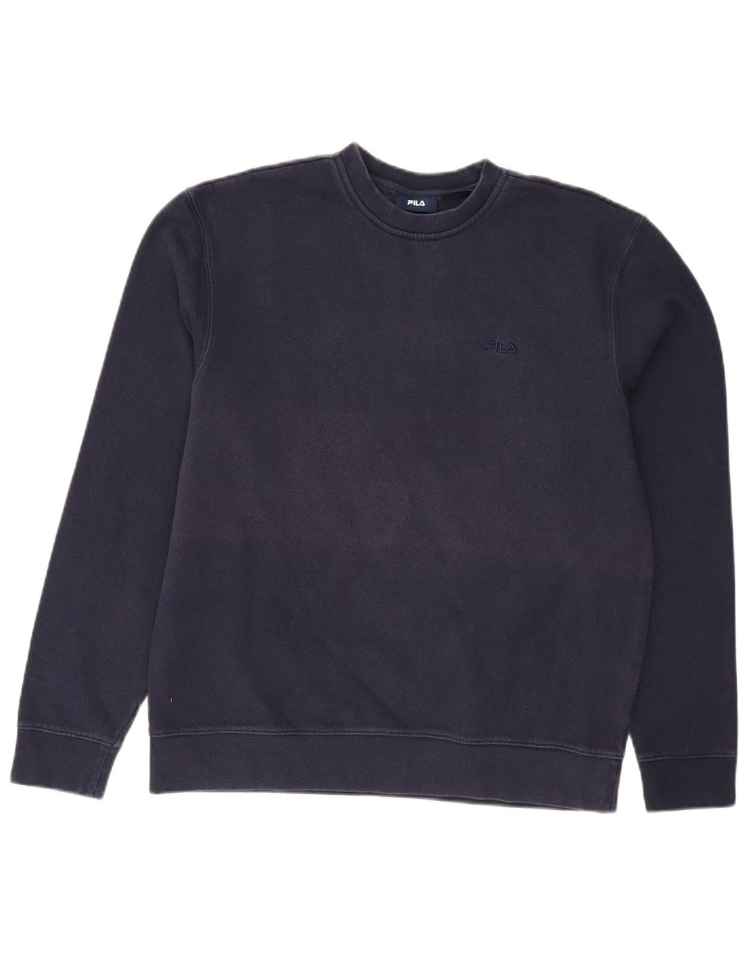 FILA Mens Sweatshirt Jumper Large Navy Blue Cotton