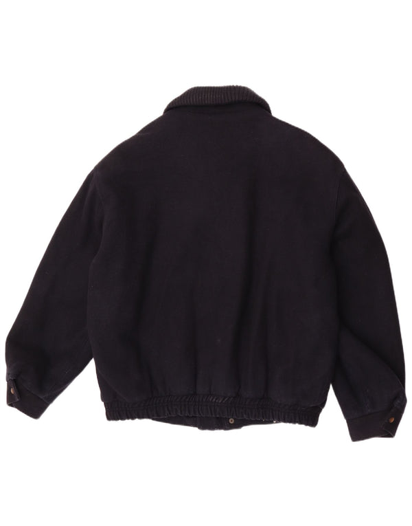 Vintage męska kurtka bomber UK 42 XL granatowa wełna