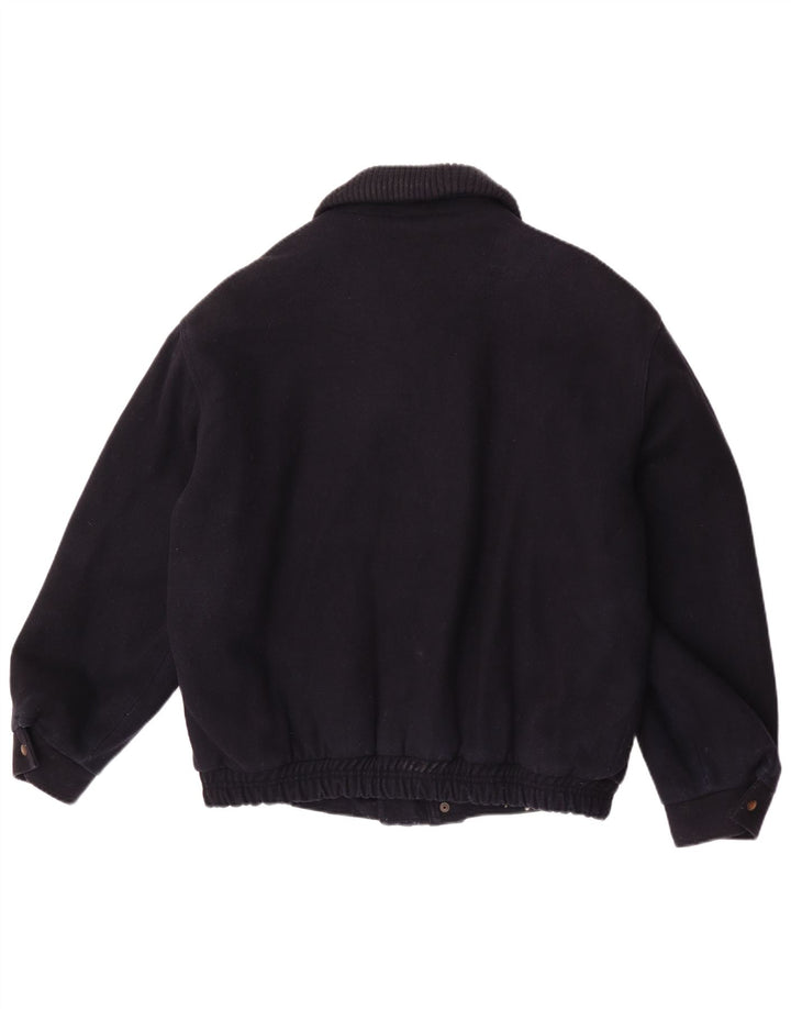 Vintage męska kurtka bomber UK 42 XL granatowa wełna