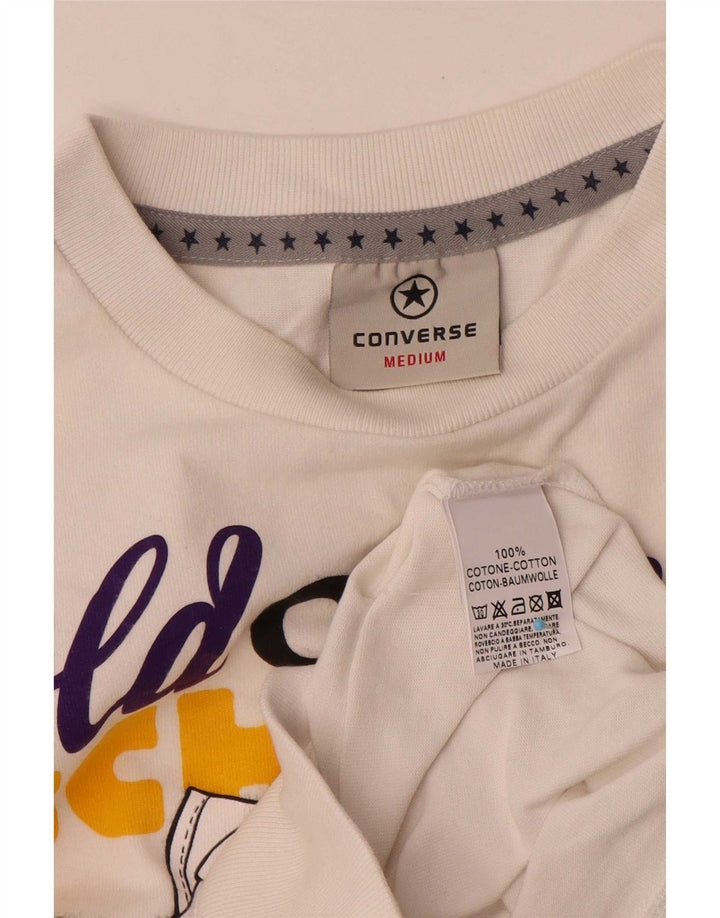 Męska bluza Converse z grafiką, średnia, biała bawełna