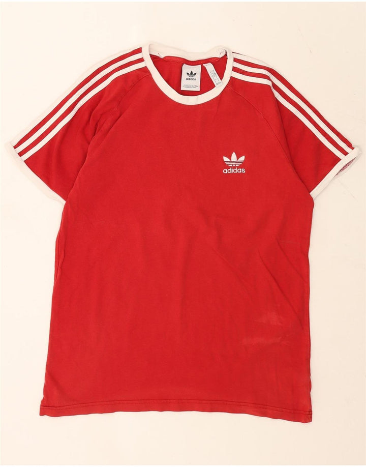 Adidas Męska Koszulka Top Duża Czerwona Bawełna