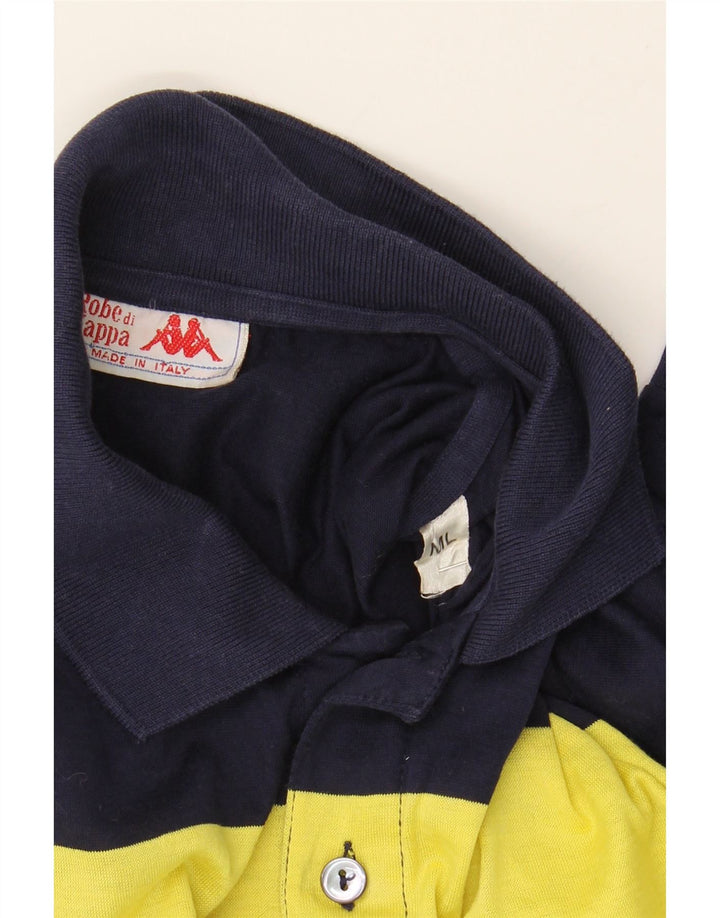 KAPPA Boys Polo Shirt 14-15 Years Medium Blue Striped Cotton Vintage Kappa and Second-Hand Kappa from Messina Hembry 