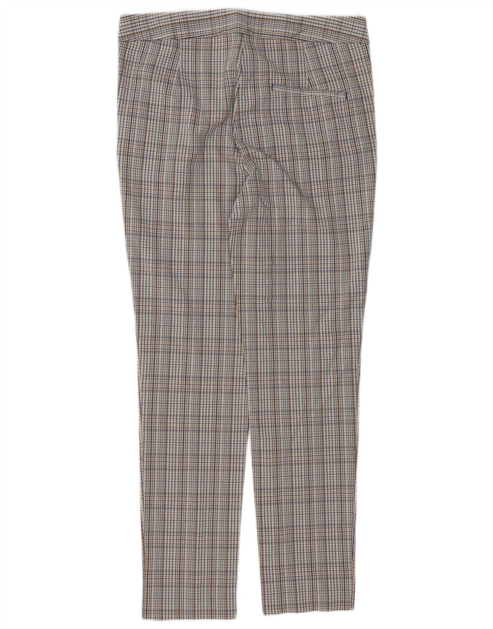 Spodnie damskie Zara Slim Chino Medium W30 L27 Szara wiskoza w kratę