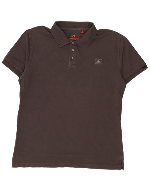 Męska koszulka polo XL ALPHA INDUSTRIES Szara bawełna