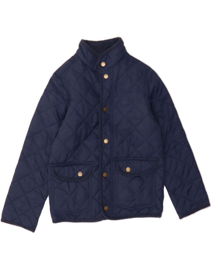 BENETTON Boys Quilted Jacket 7-8 Years Medium Navy Blue Polyester Vintage Benetton and Second-Hand Benetton from Messina Hembry 