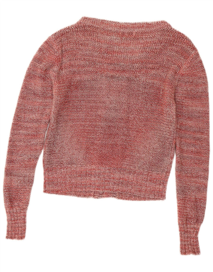 Damski sweter rozpinany REISS, UK 10, mała, bordowa, nakrapiana bawełna