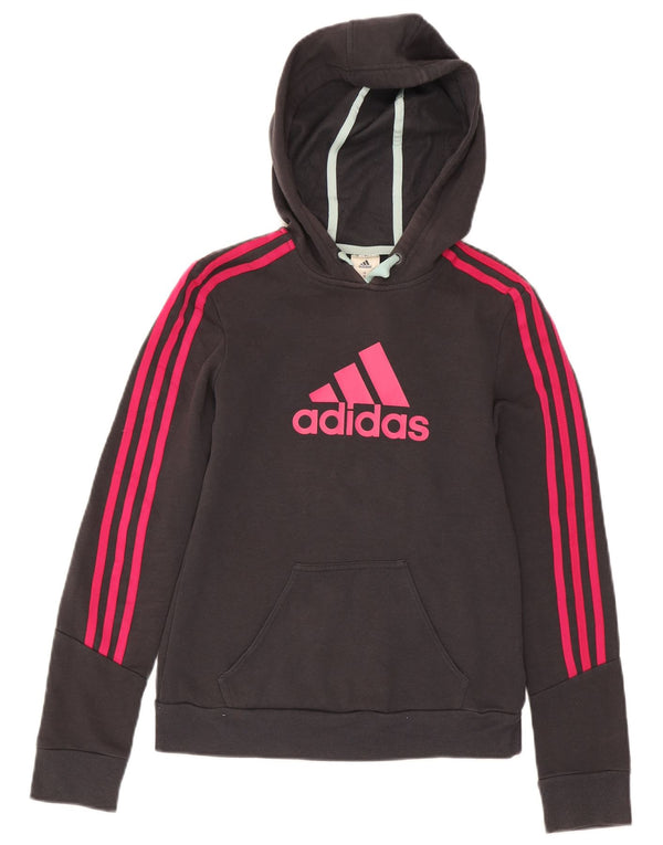 Damska bluza z kapturem Adidas Graphic UK 4/6 XS Szara bawełna