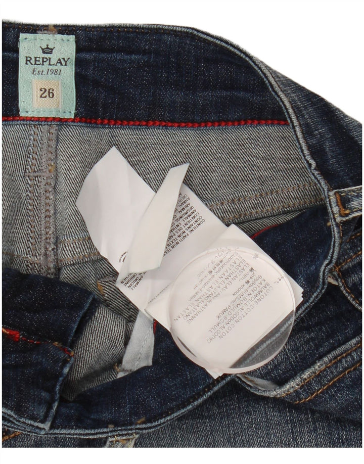 Damskie spodenki jeansowe REPLAY W26 Małe, niebieskie, bawełniane