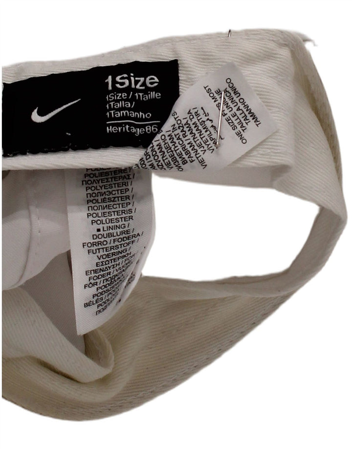 Męska czapka z daszkiem Nike Heritage w jednym rozmiarze, biała, poliestrowa