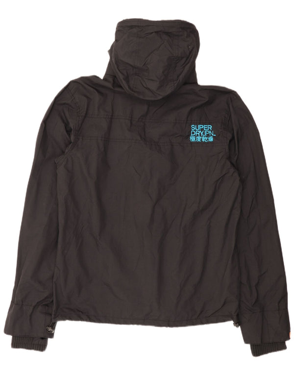 Męska kurtka przeciwdeszczowa z kapturem Superdry UK 42 XL, czarny nylon