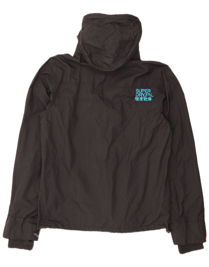 Męska kurtka przeciwdeszczowa z kapturem Superdry UK 42 XL, czarny nylon
