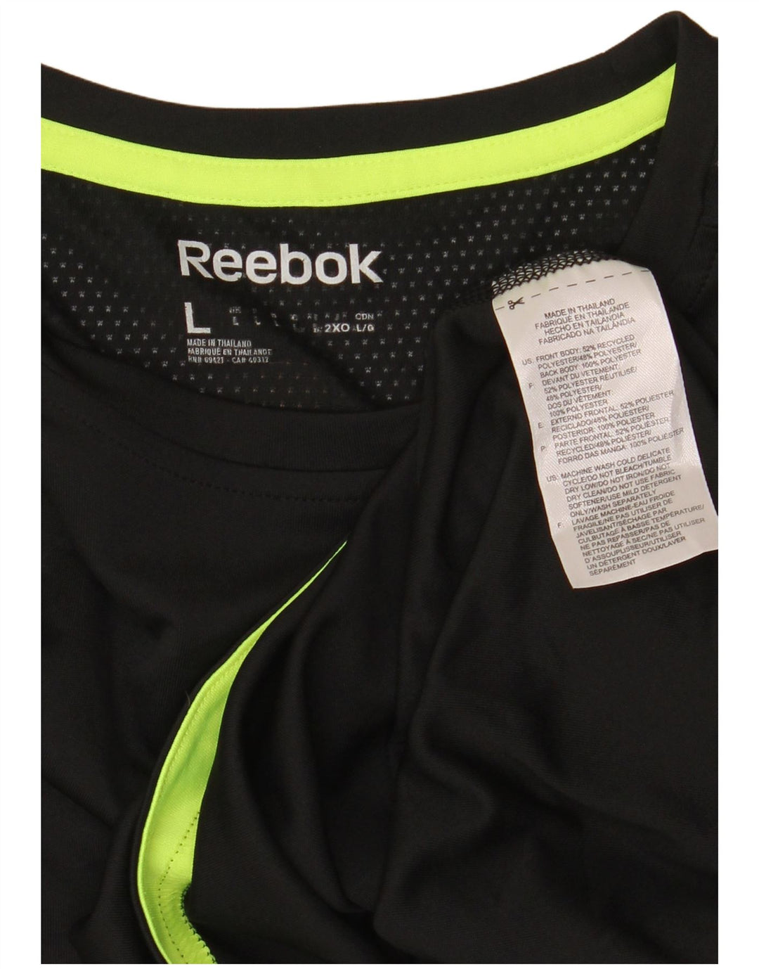 Męska koszulka Reebok z długim rękawem, duża, czarna, z poliestru