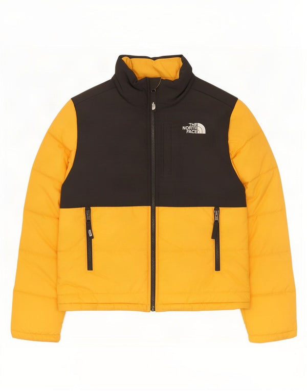 Wyściełana kurtka chłopięca The North Face 11-12 lat, duża, żółta, z blokami kolorów