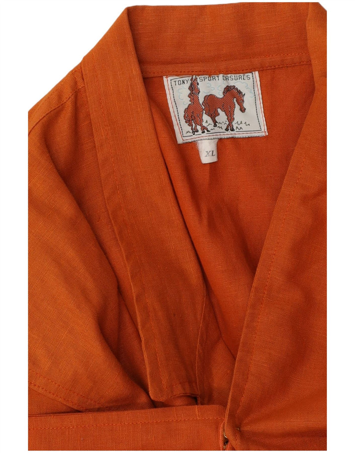 Vintage damska marynarka zapinana na 1 guzik UK 18 XL Pomarańczowa