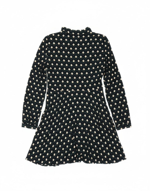 Damska sukienka koszulowa Zara UK 14, duża, granatowa, geometryczna