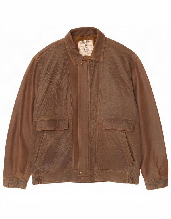 Kurtka skórzana męska Pelletteria UK 42 XL brązowa