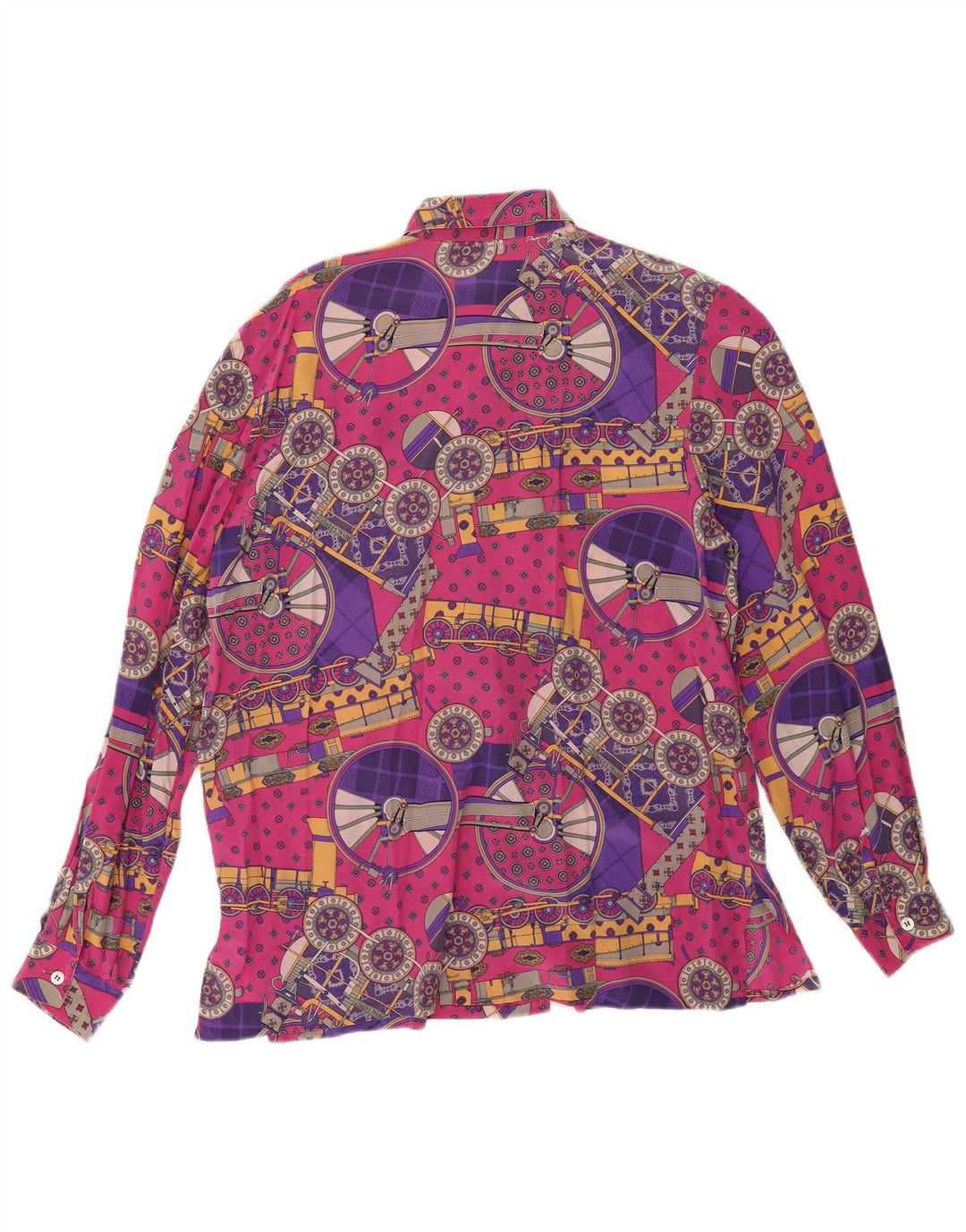 Damska bluzka koszulowa VINTAGE w abstrakcyjny wzór IT 44 Średni róż