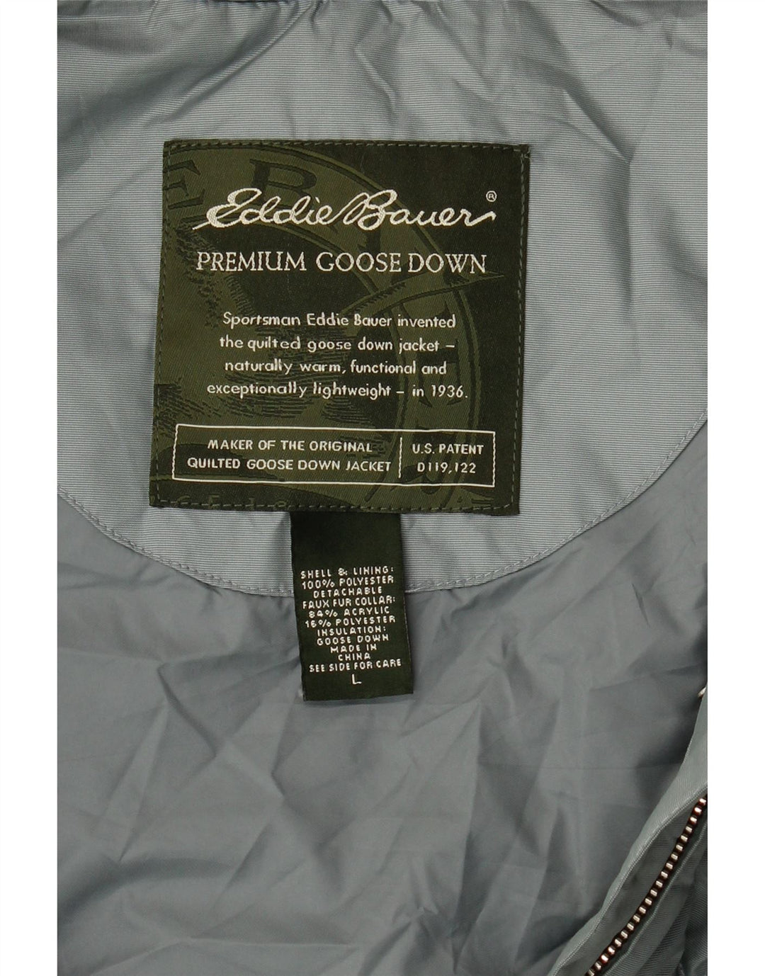 Damska wyściełana kamizelka Eddie Bauer UK 16, duża niebieska, poliester