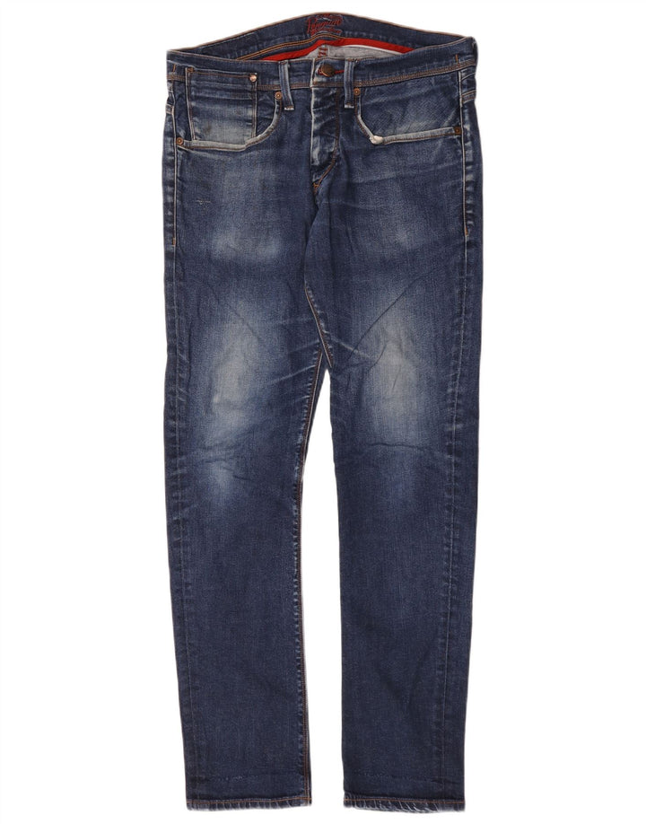 Męskie jeansy slim fit Penguin W32 L32 Niebieskie bawełniane