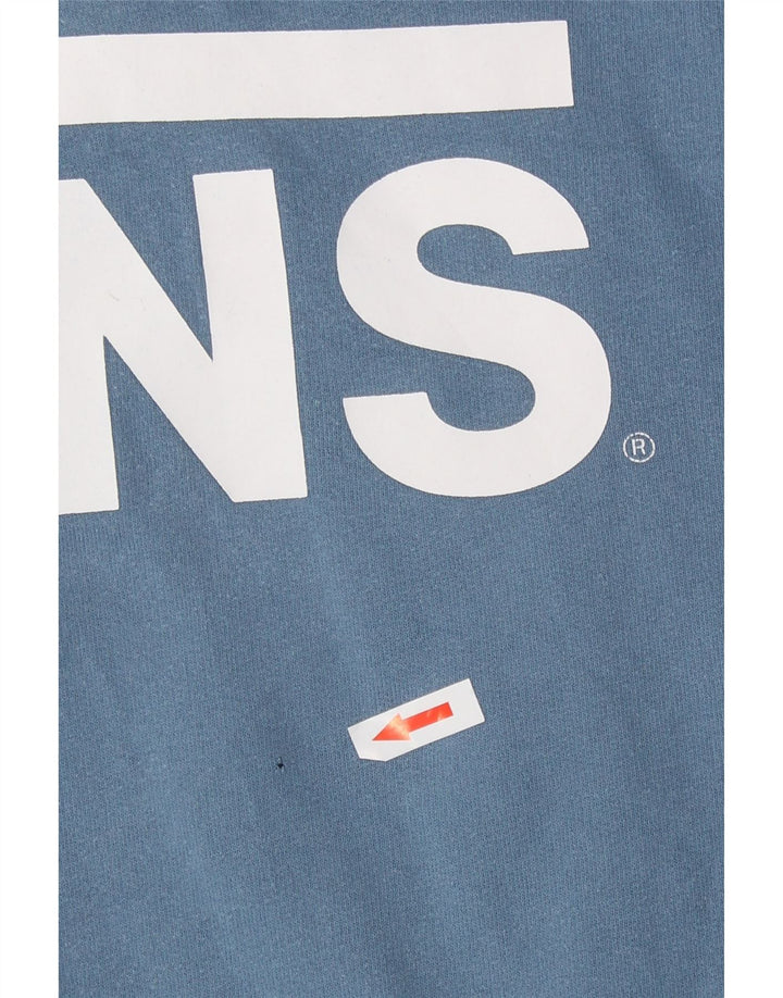Męski sweter z kapturem Vans z grafiką, duży, niebieski, bawełniany
