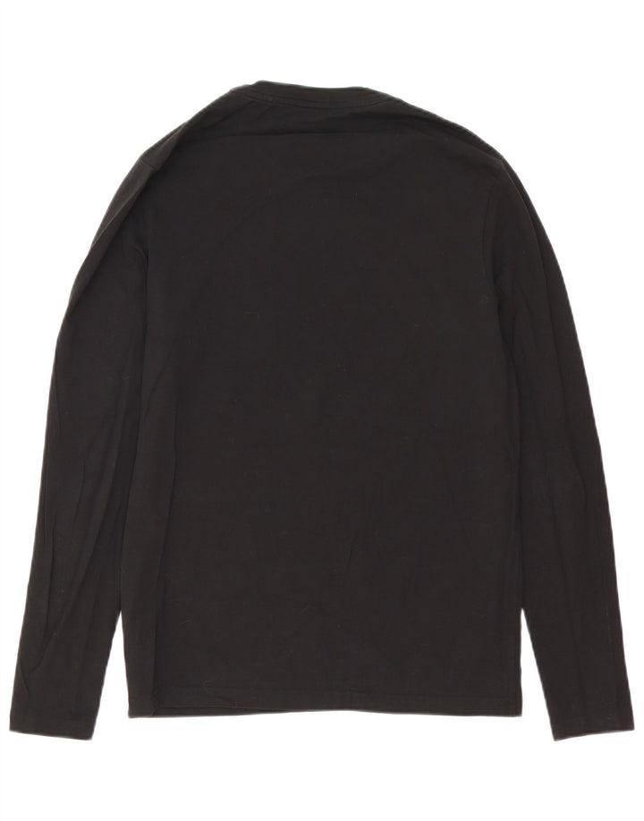 Męski top z długim rękawem Hugo Boss, mały, czarny, bawełniany