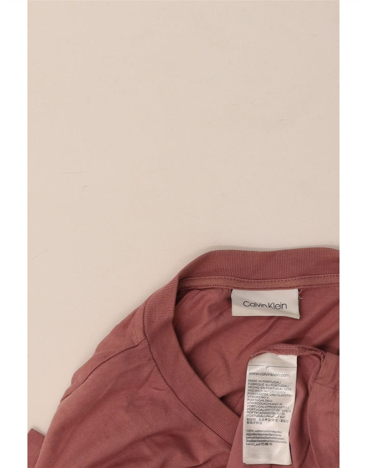 Damska koszulka z grafiką CALVIN KLEIN Top UK 18 XL, różowa, bawełniana