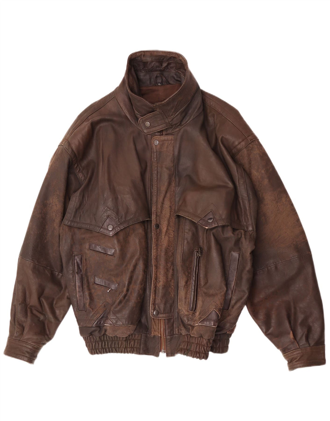Vintage męska skórzana kurtka UK 42 XL brązowa