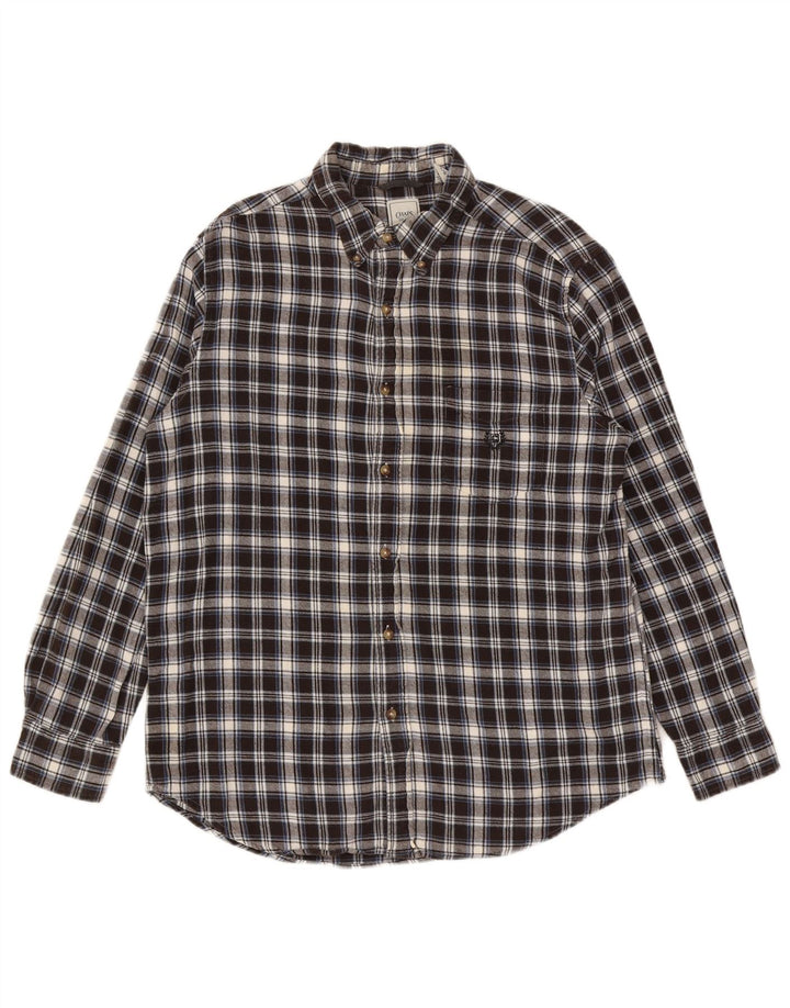 Męska koszula flanelowa Chaps, duża, czarna, bawełniana w kratę