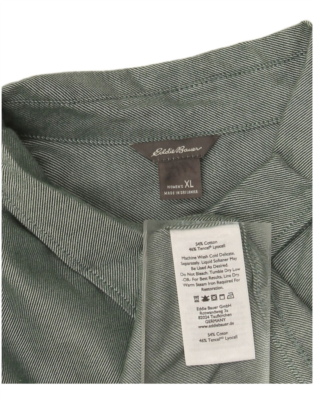 EDDIE BAUER Damska koszula flanelowa oversize UK 18 XL, zielona bawełna