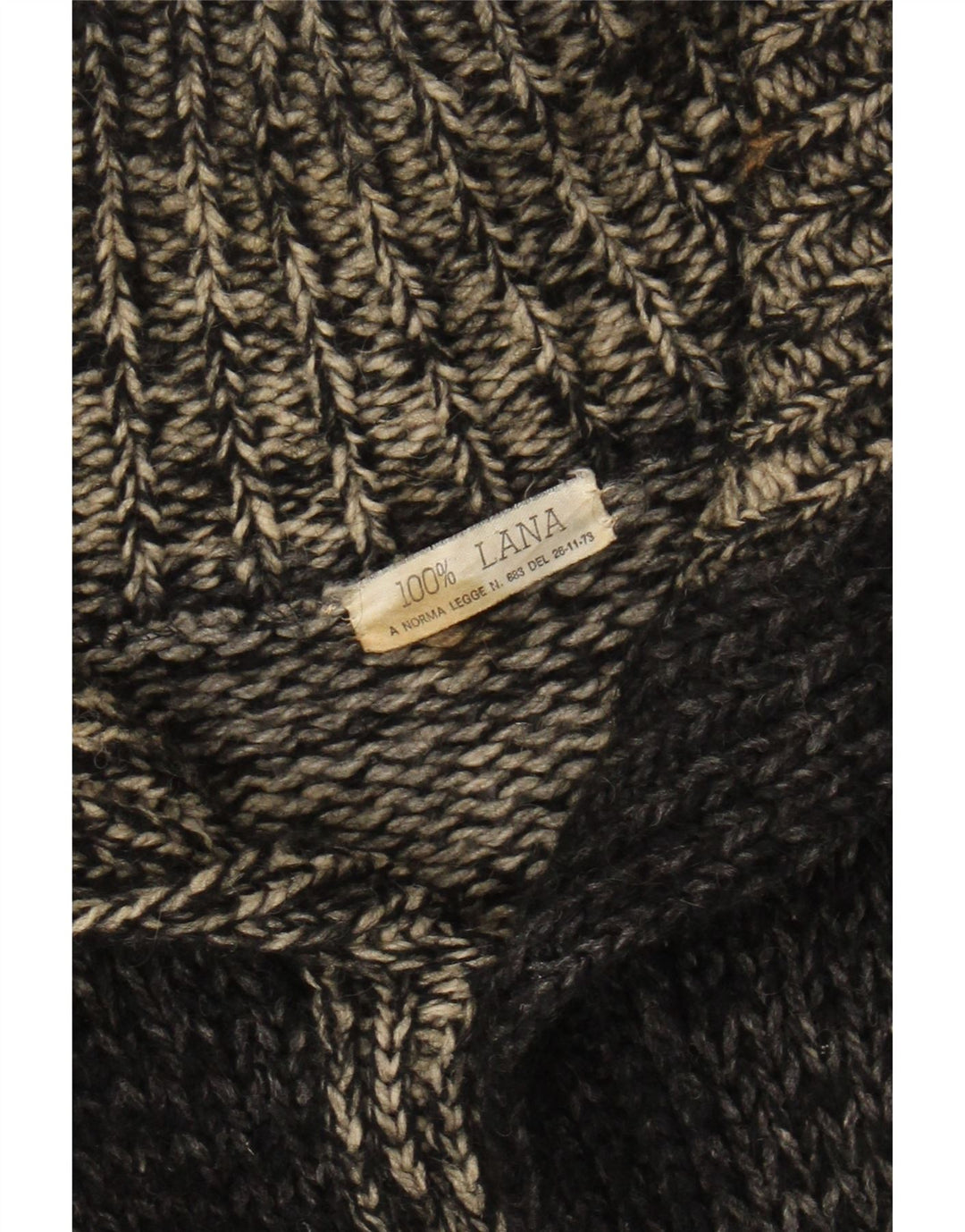 Vintage męska średnia czarna wełna nakrapiana