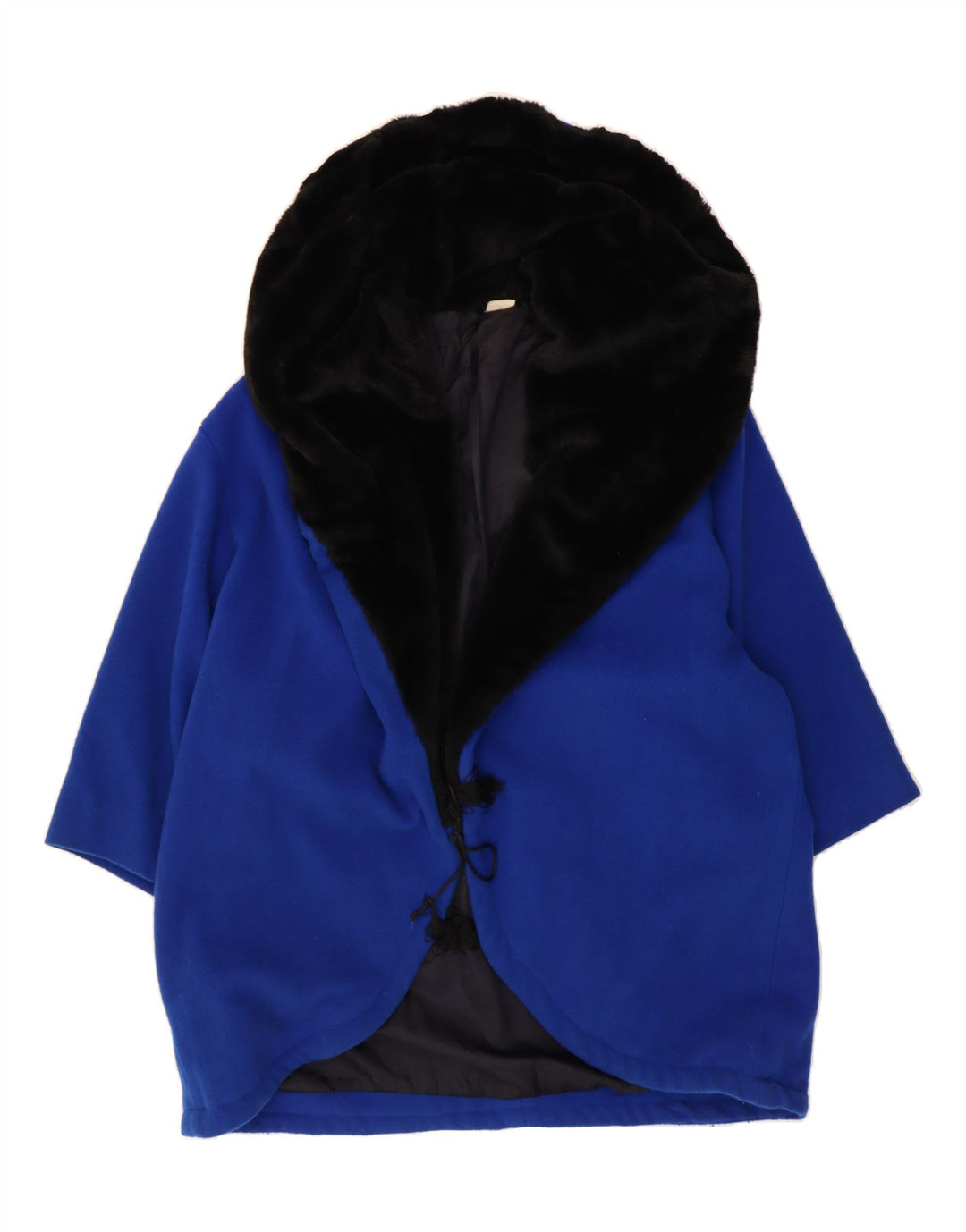 VINTAGE Womens Cape Coat UK 22 3XL Blue Colourblock Vintage Vintage and Second-Hand Vintage from Messina Hembry 