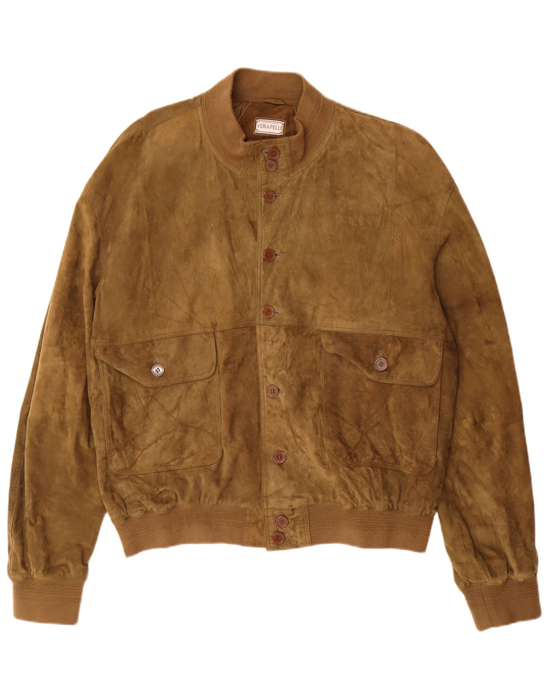 Vintage męska zamszowa kurtka UK 42 XL ze skóry khaki