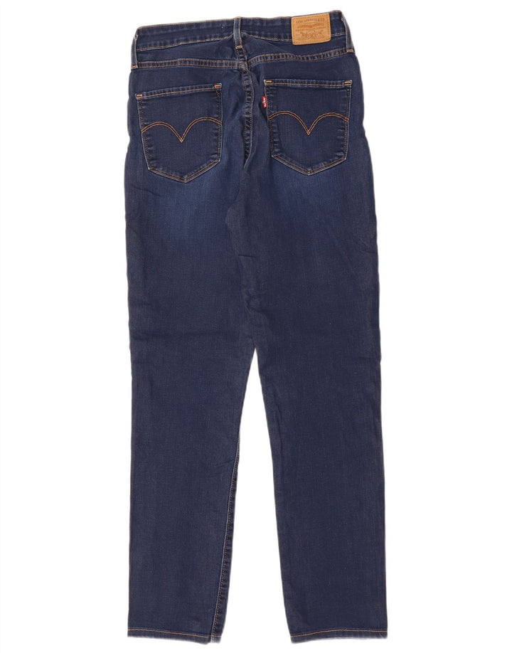 Damskie jeansy LEVI'S 721 z wysokim stanem W28 L28 Granatowa bawełna