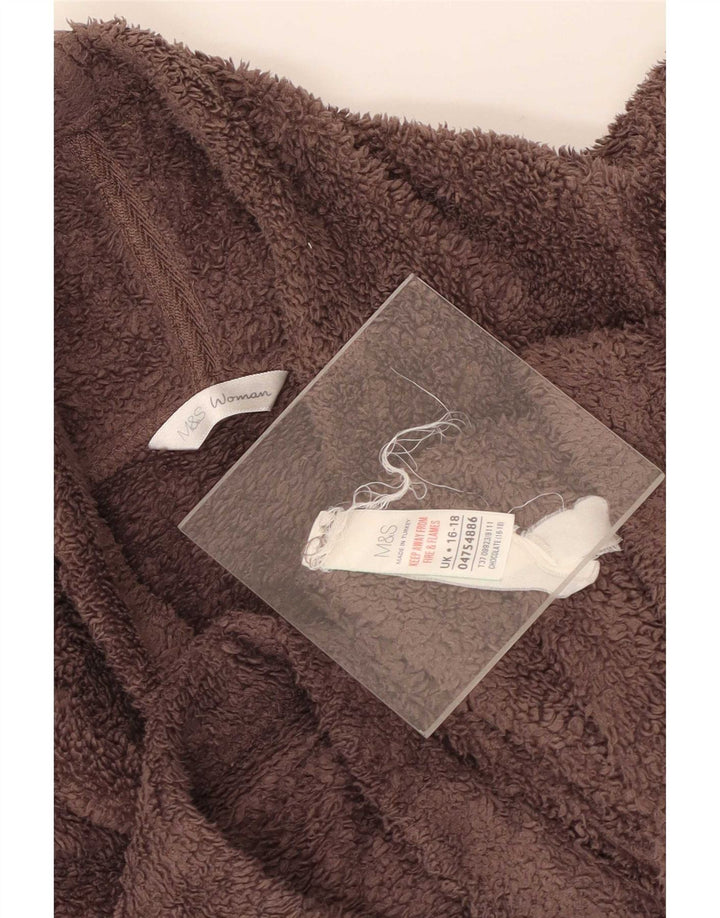 Damski sweter polarowy Marks & Spencer UK 16/18, duży, brązowy, poliester