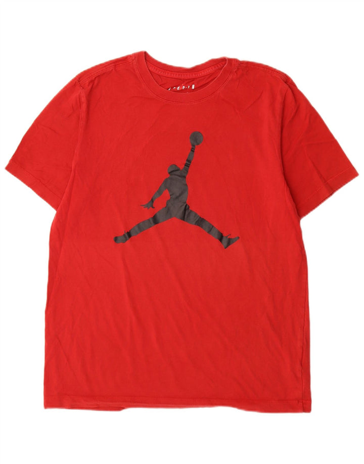 Męski T-shirt z grafiką Jordan, bawełniany, średni czerwony