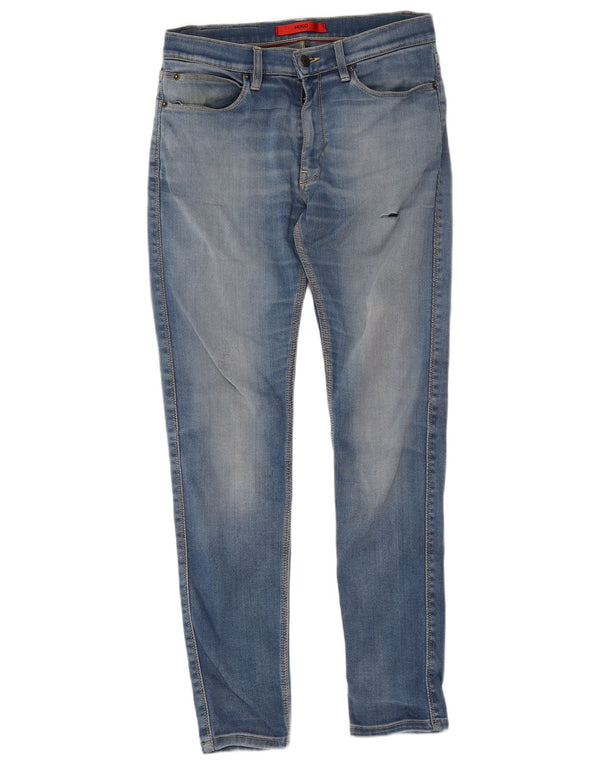 Damskie jeansy skinny Hugo Boss W29 L32 Niebieskie bawełniane