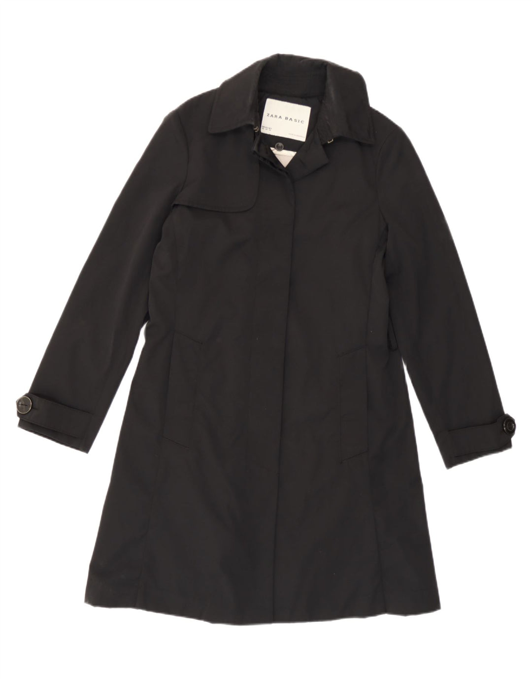 Damski trencz Zara UK 6 XS, czarny nylon