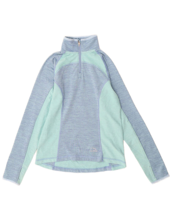 L.L.Bean Girls Pullover Tracksuit Top 7-8 Years Small Blue Colourblock