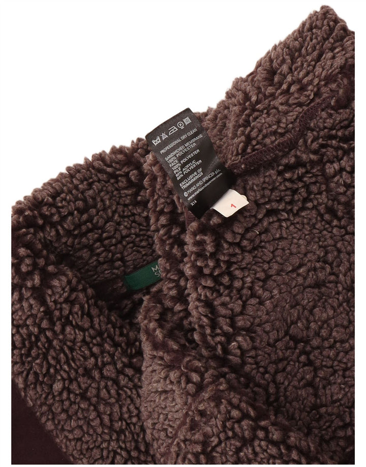 Marks & Spencer Damska kamizelka Sherpa UK 12, średni bordowy poliester