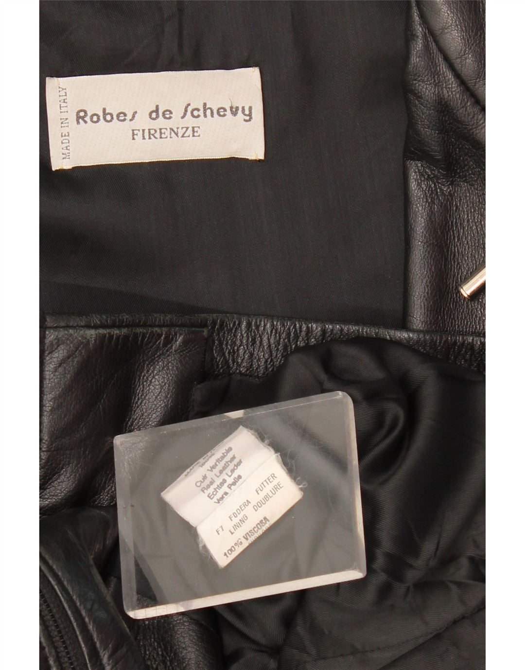 Vintage damski płaszcz skórzany UK 12, średnia czarna skóra