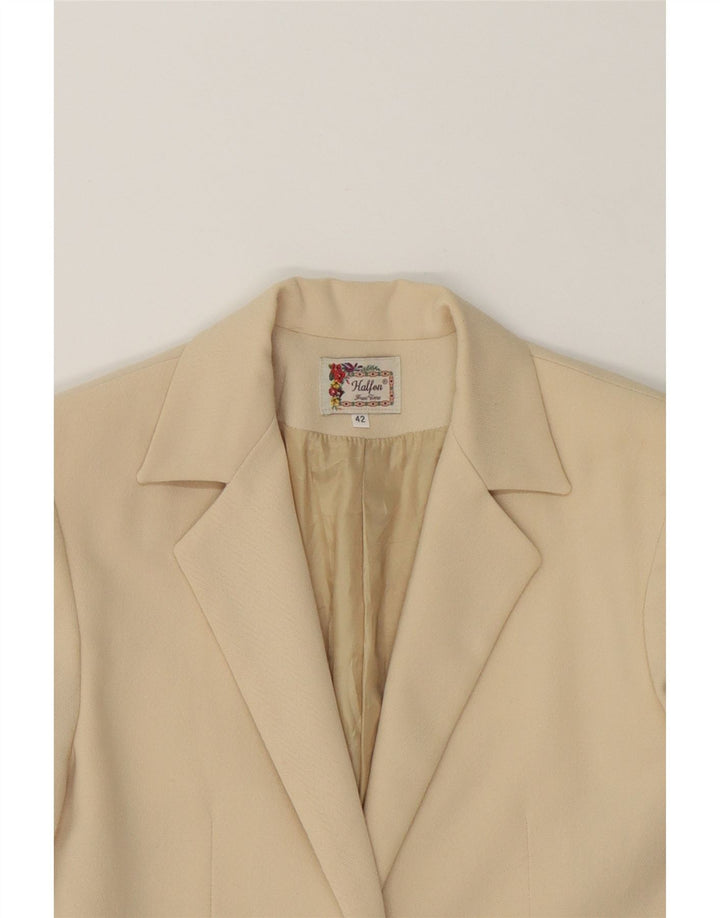 HALFON Womens 1 Button Blazer Jacket IT 42 Medium Beige Polyester Vintage Halfon and Second-Hand Halfon from Messina Hembry 