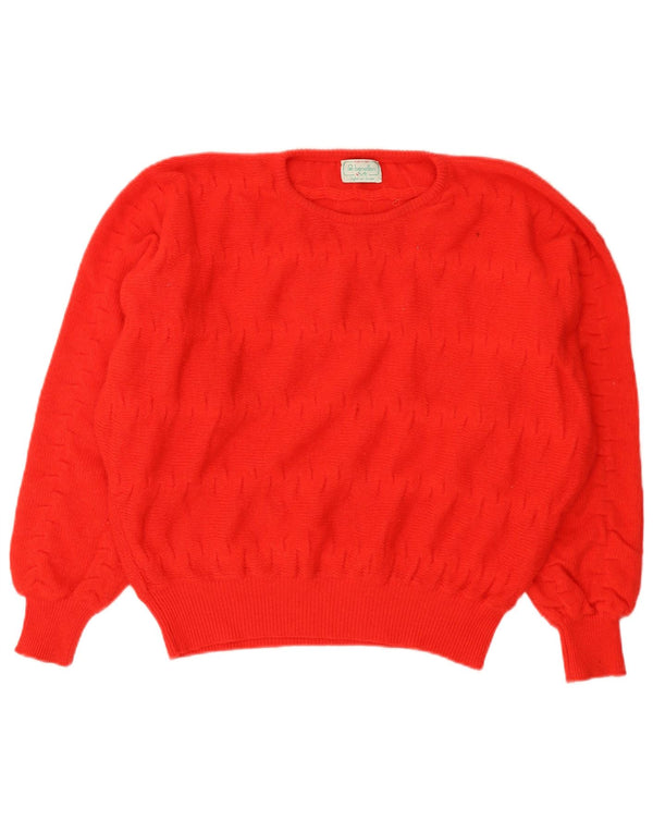 Damski sweter z dekoltem w łódkę Benetton IT 48 XL, wełniany w czerwone paski