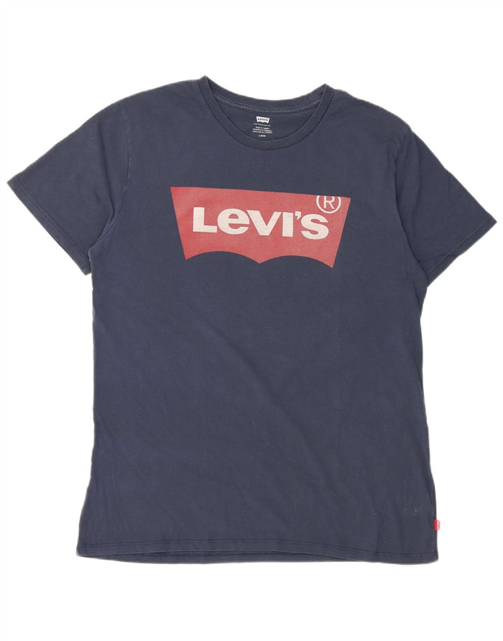 Męski T-shirt z grafiką Levi's, duży, granatowy