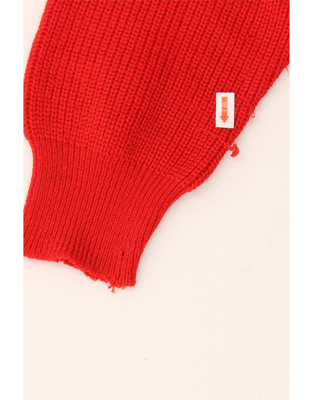 VINTAGE Womens Crew Neck Jumper Sweater UK 12 Medium Red Colourblock Wool Vintage Vintage and Second-Hand Vintage from Messina Hembry 