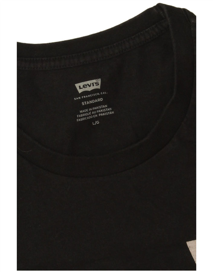 Męski standardowy T-shirt Levi's, duży, czarny, bawełniany